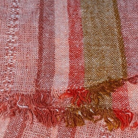 DREW for Anthropologie, Red Nat Dobby, Striped, Drawstring Linen Dress - Picture 12 of 15